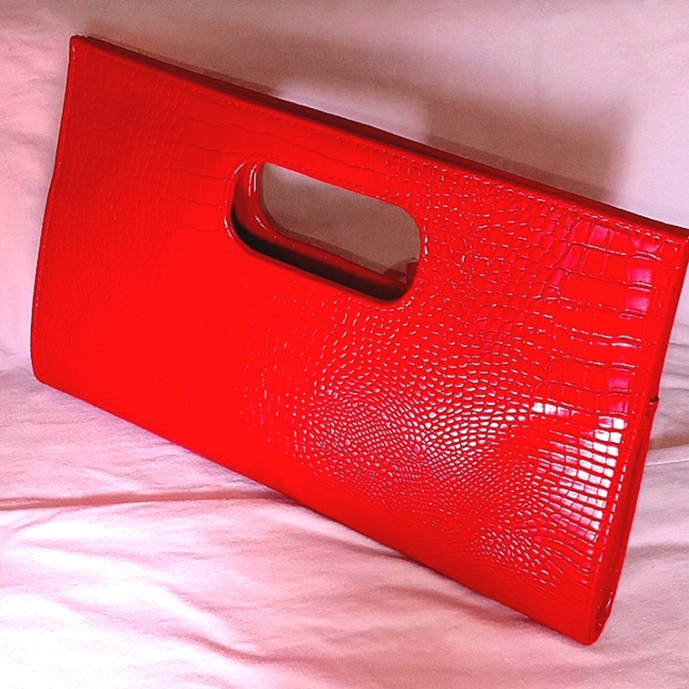 Vibrant Red Textured handbag